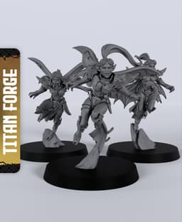 Flying Assassins - With Free Dragon - 5e DnD Inspired for RPG and Wargamers 3d model