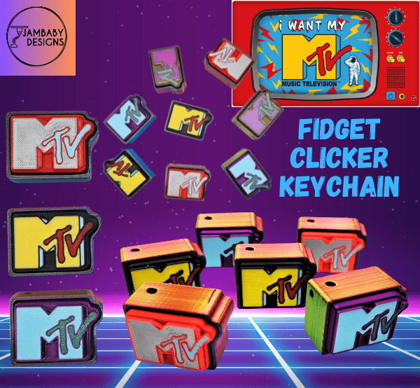 MTV Retro Clicker Fidget Keychain 3d model