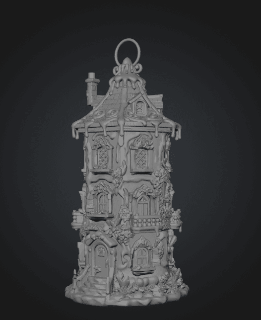 Fantasy Tower Lantern House STL File for 3D Print 3d model