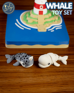 Lighthouse & Whale Collection 3d model