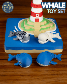 Lighthouse & Whale Collection 3d model