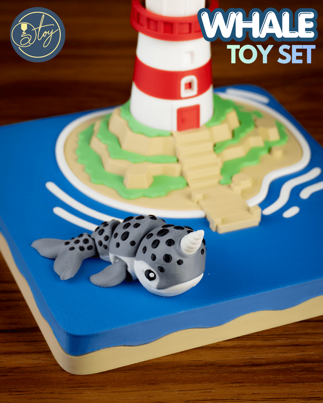 Lighthouse & Whale Collection 3d model