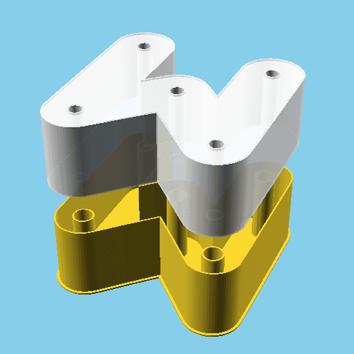 W letter in Meccano, nestable box (v1) 3d model