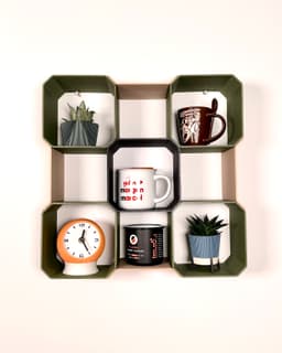 Skara - a geometric cup shelf 3d model