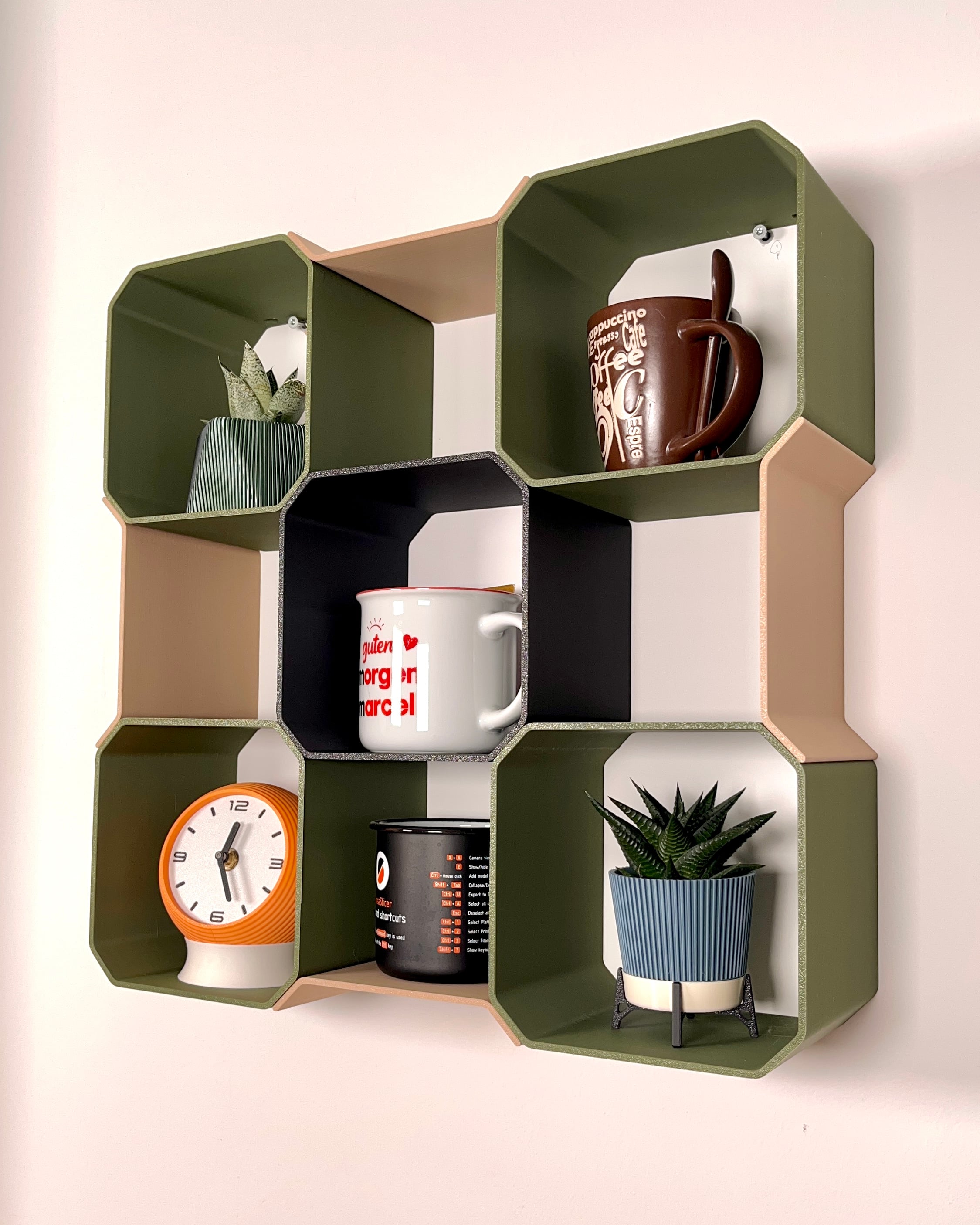 Skara - a geometric cup shelf 3d model