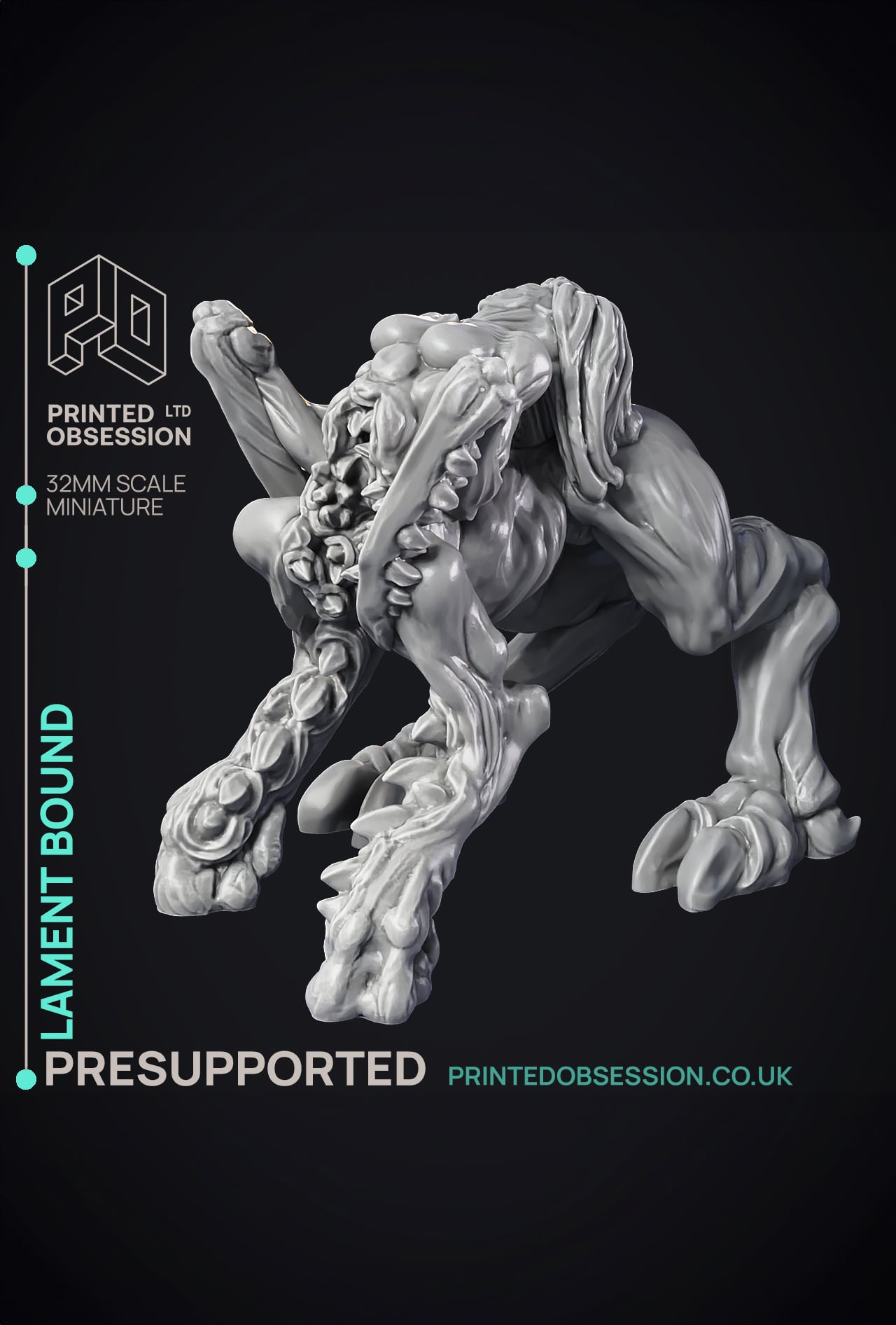 Lament Bound - Medium Demon - PRESUPPORT - Hell Hath No Fury - 32mm scale 3d model