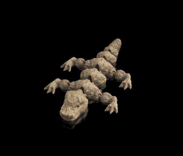 Baby Articulated Stone Lizard 3d model