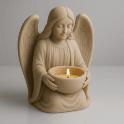 Guardian Angel Candle Holder STL | Tea Light Angel Statue 3d model
