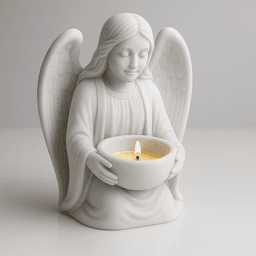 Guardian Angel Candle Holder STL | Tea Light Angel Statue 3d model