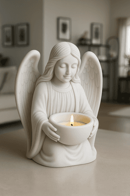 Guardian Angel Candle Holder STL | Tea Light Angel Statue 3d model