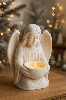 Guardian Angel Candle Holder STL | Tea Light Angel Statue 3d model