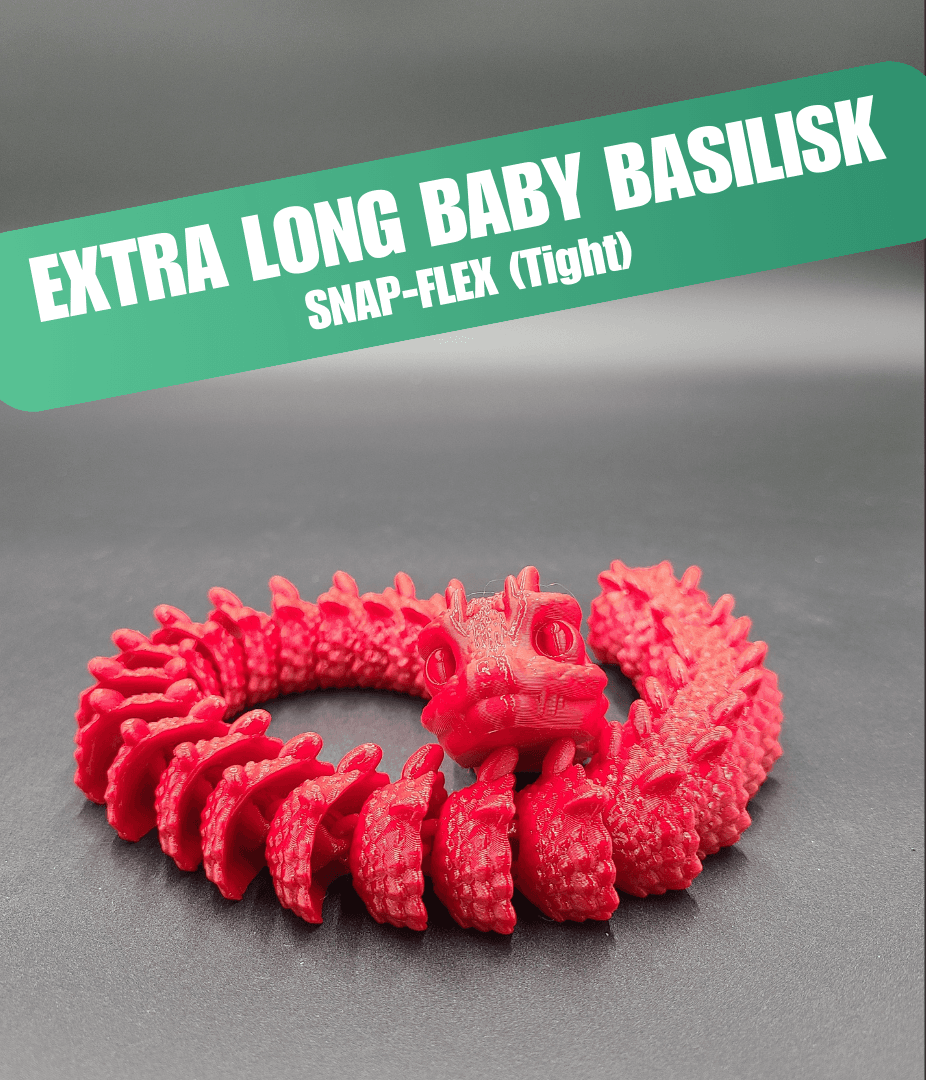 Baby Basilisk (Extra Long) - Articulated Snap-Flex Fidget (Tight Joints) 3d model