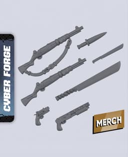 Weapon Pack III - With Free Cyberpunk Warhammer - 40k Sci-Fi Gift Ideas for RPG and Wargamers 3d model