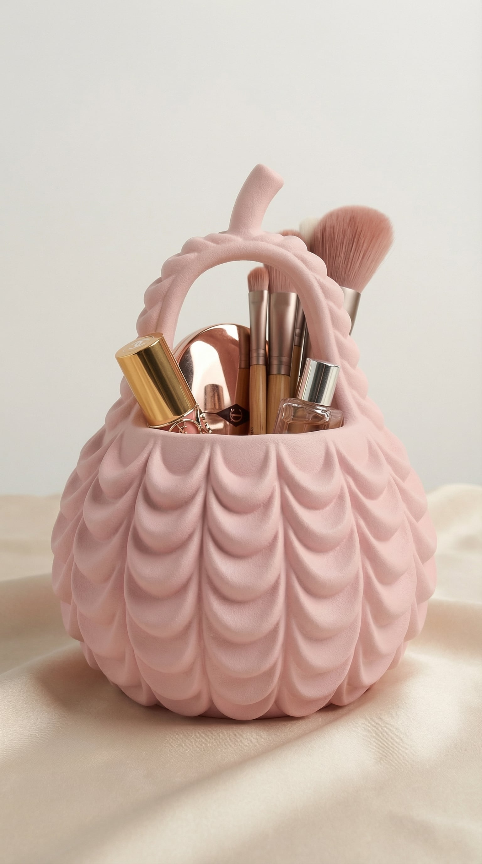 Ethereal Petal Basket – Decorative Vanity Organizer 3d model