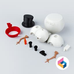 Foldable 3 Stacked Snowman 3d model