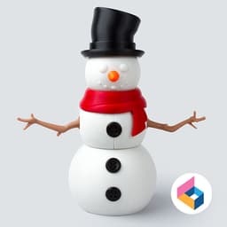 Foldable 3 Stacked Snowman 3d model