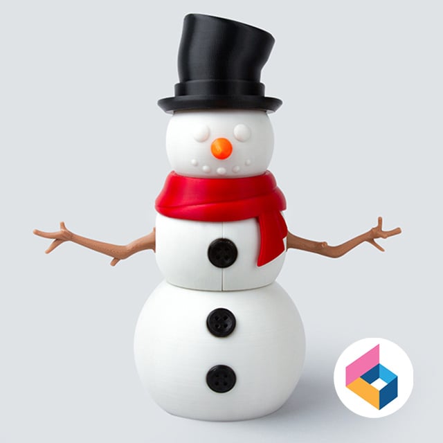 Foldable 3 Stacked Snowman 3d model