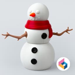 Foldable 3 Stacked Snowman 3d model