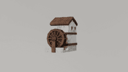Water Wheel House 3d model