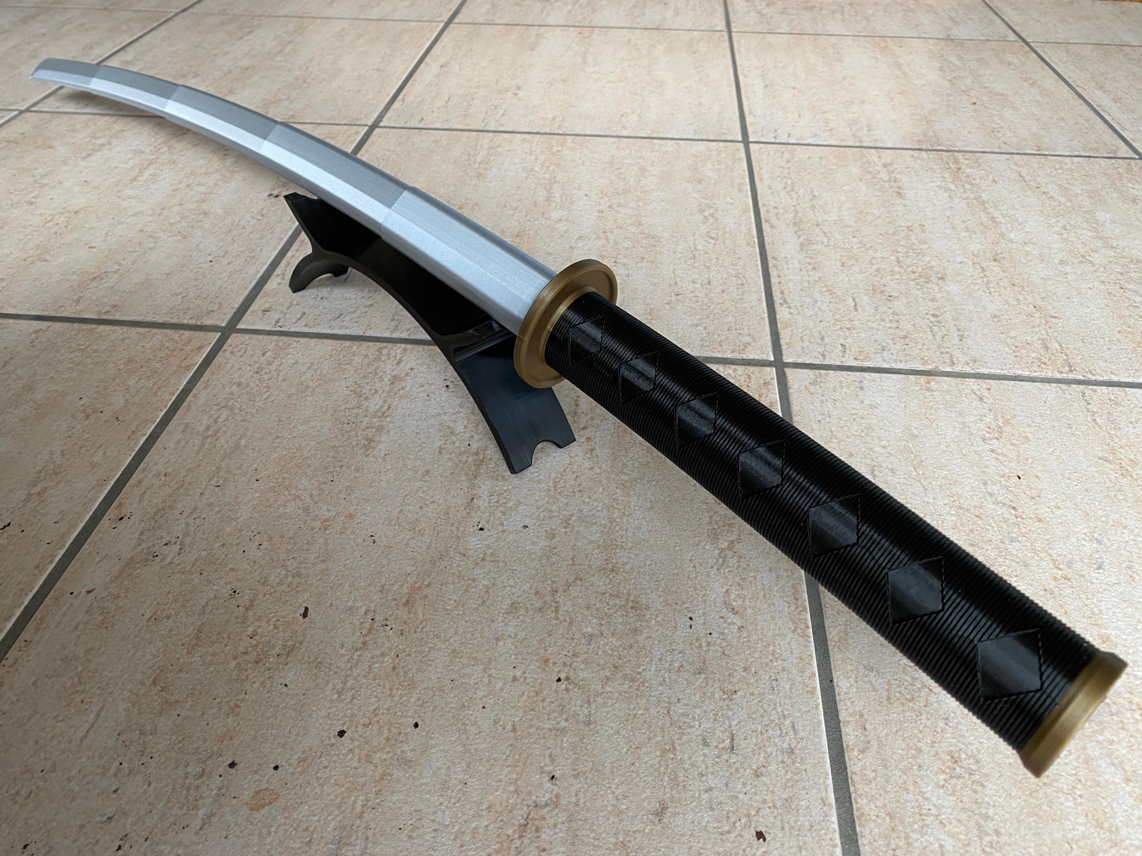 Collapsing Katana with Curved Blade 3d model