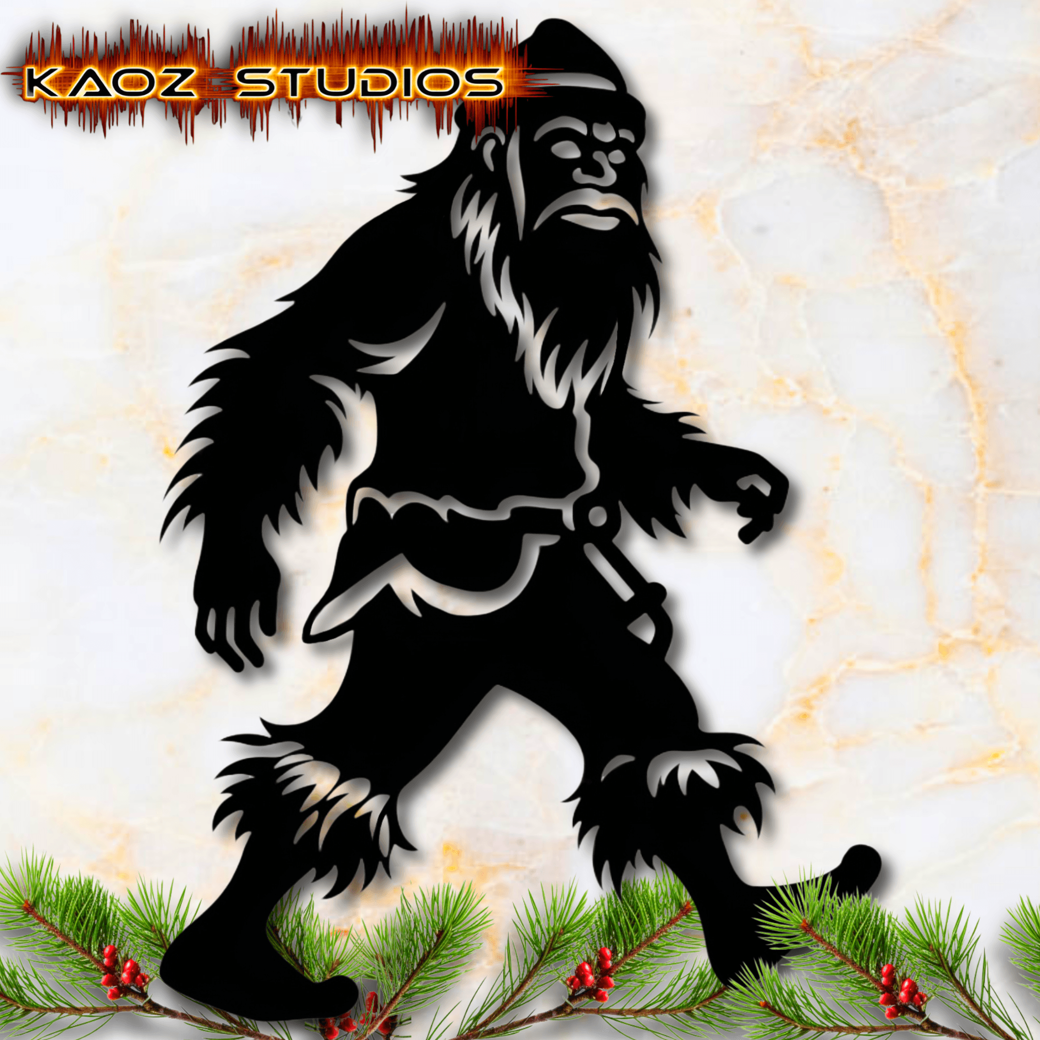 Santa Squatch wall art christmas wall decor Big Foot Santa Claus 3d model