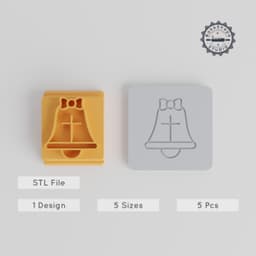 Bell Stamp Tile Set, 5 Sizes, Perfect for Clay, Cookies & Fondant, Easter & Church Theme PRODUCT_2406 3d model