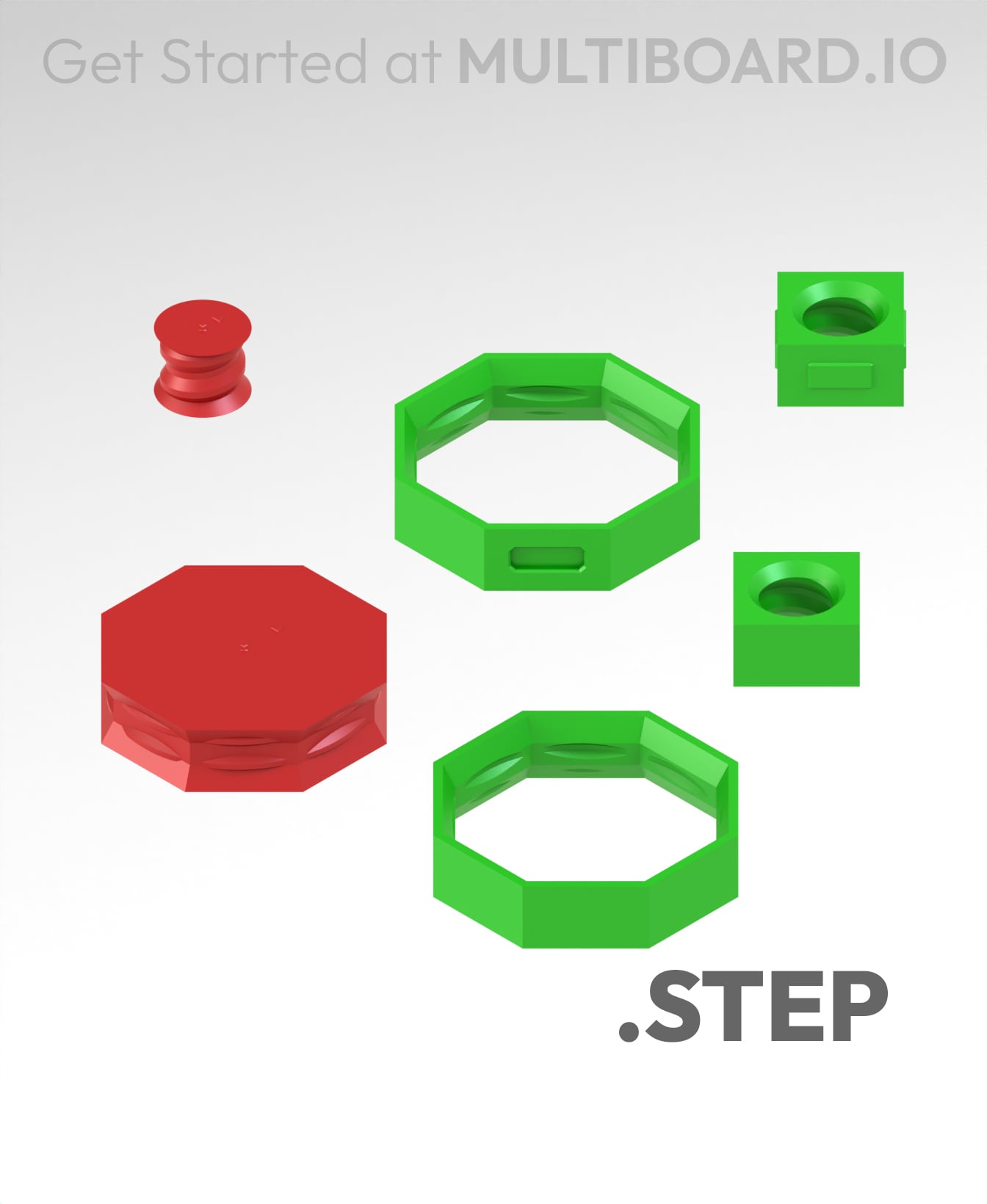Tile Components - STEP Multiboard Remixing Files 3d model