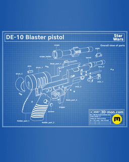 DE-10 Blaster - Star Wars 3d model