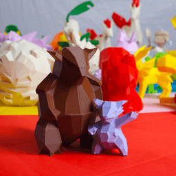 Mega Kangaskhan Low Poly Pokemon 3d model