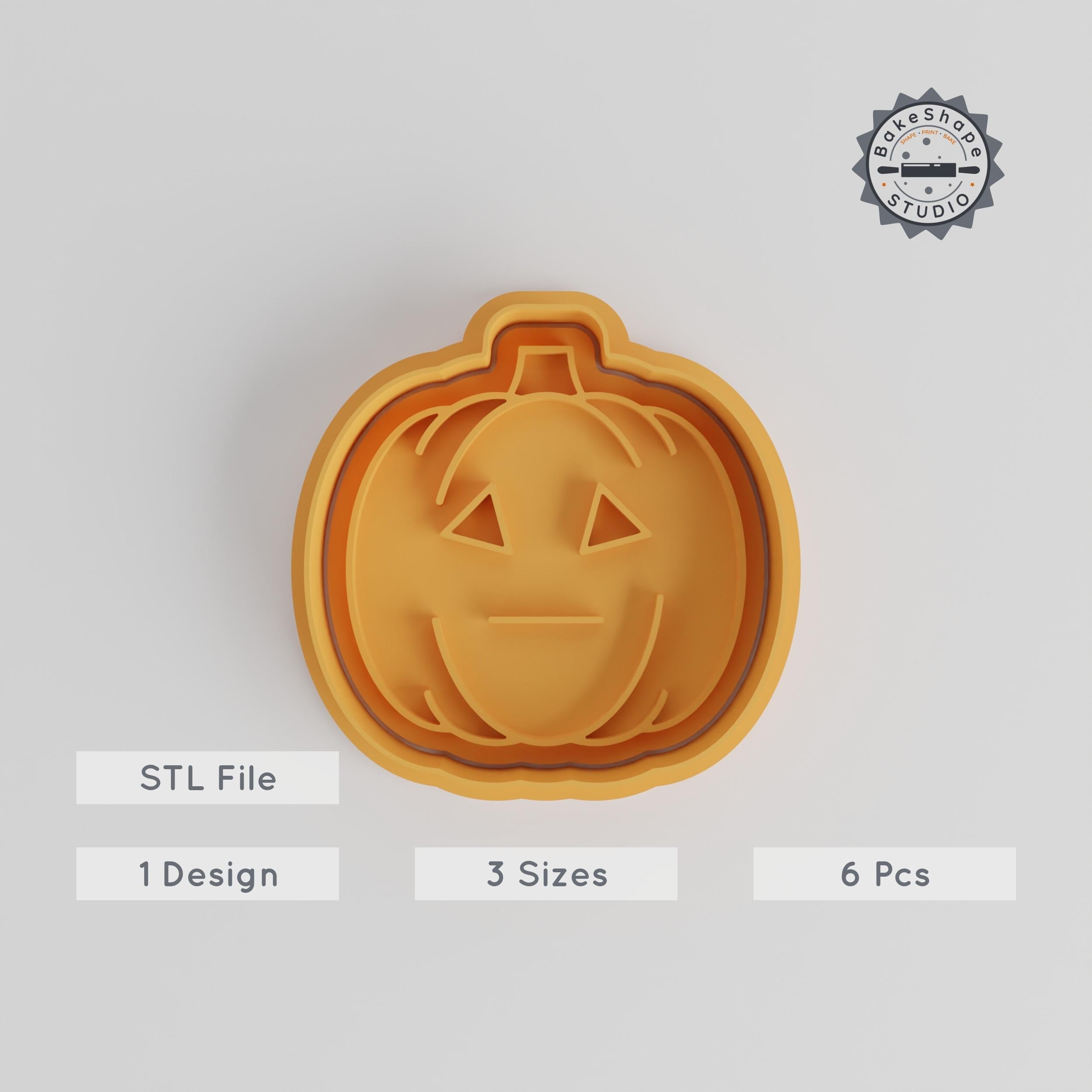 Pumpkin Cutter & Stamp Set for Cookies and Fondant, 6-Piece, Includes S/M/L Sizes, Perfect for Halloween Party & Decoration PRODUCT_4337 3d model