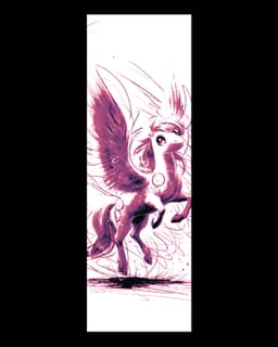 Sketch of a fun loving Pegasus friend - Flying Fun Times - Set of bookmarks 3d model