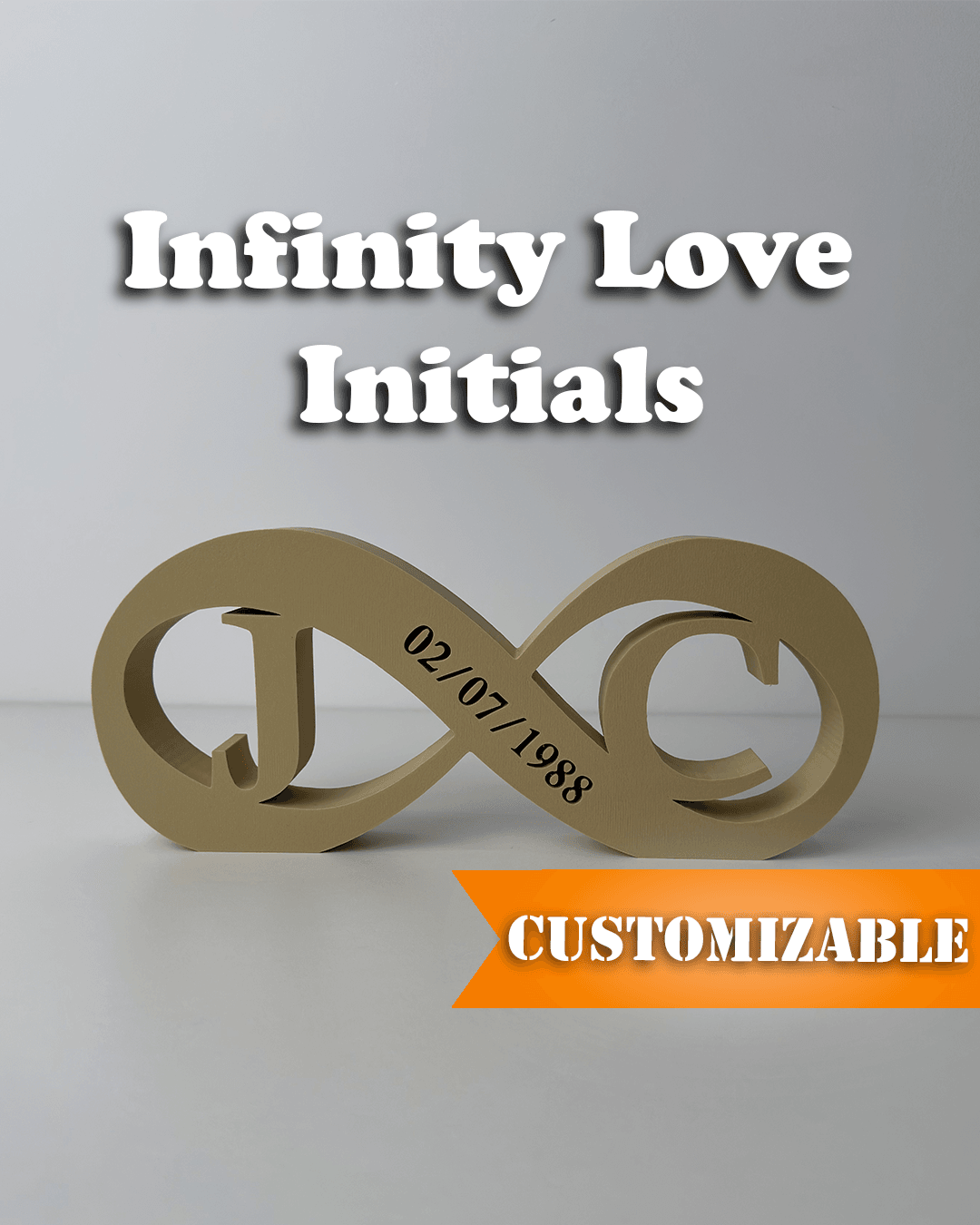 Infinity Love Initials 3d model