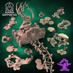 Swamp Mausoleum Tabletop Terrain Set 3d model