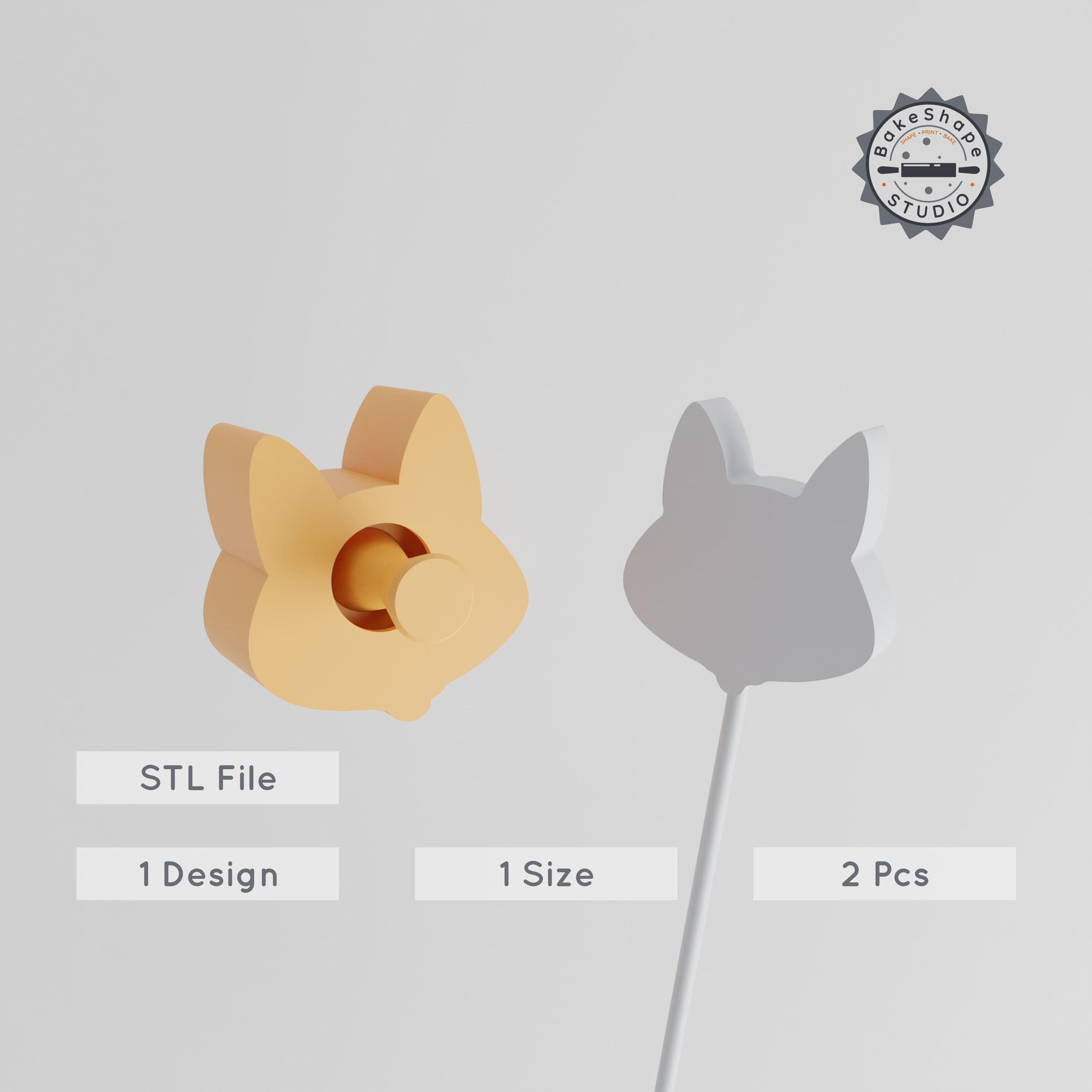 Fox Cake Pop Mold, Wildlife Fox Head Design, 2-Piece Set, Animal Cake Decoration PRODUCT_2788 3d model