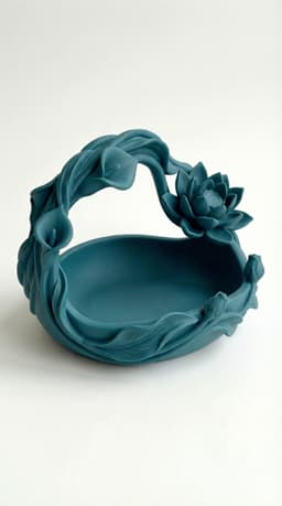 Lotus Wave Catchall Bowl STL – Modern Floral Entryway Organizer Tray for Keys, Wallet & Decor – 3D P 3d model