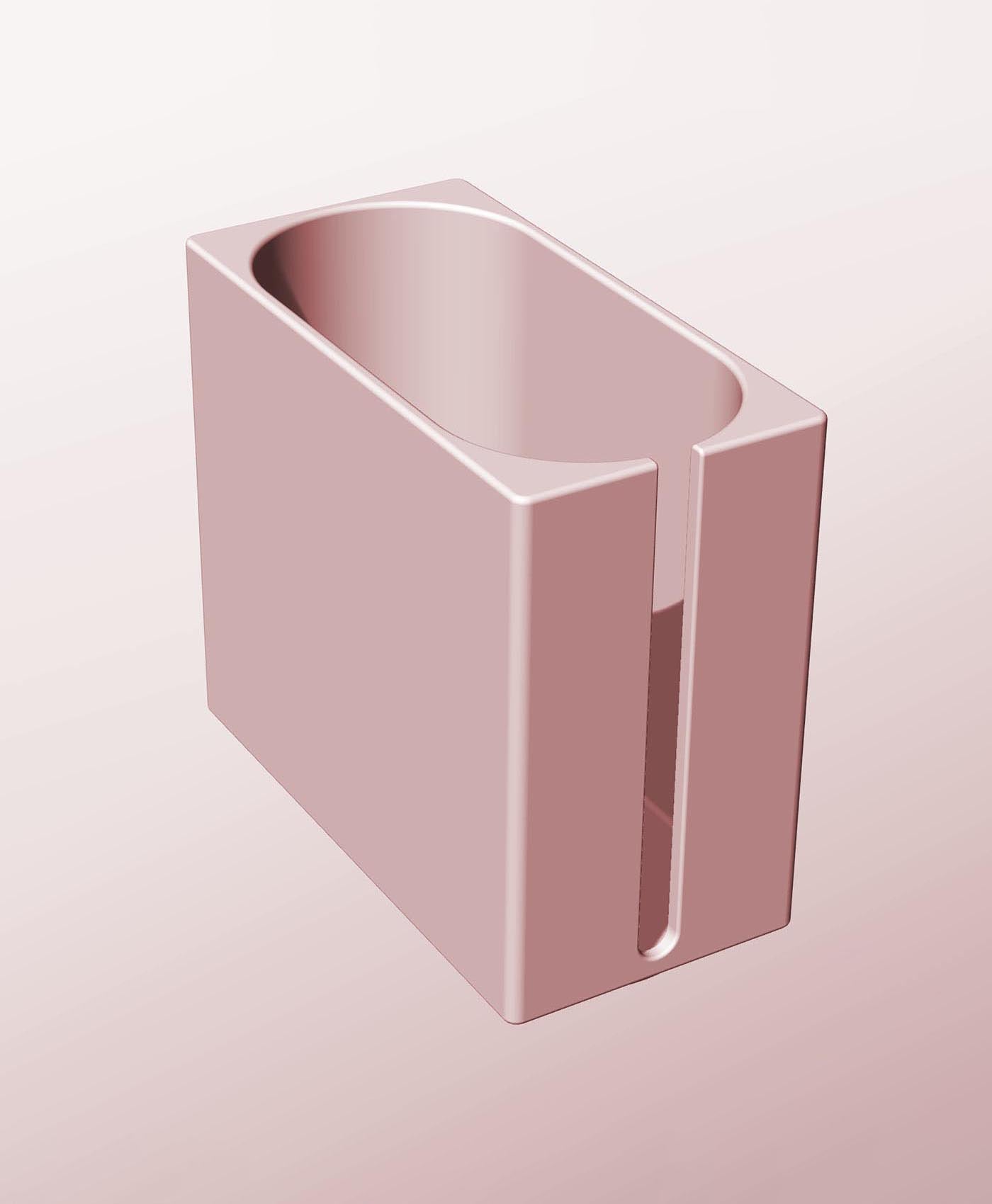 CX68-130-SS Modular stacking slotted container for home decor 3d model