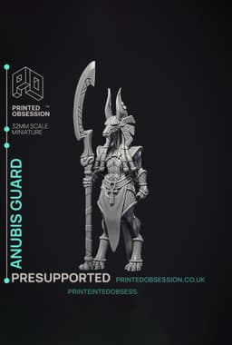 Anubis Guard - 3 Models - Court of Anubis - PRESUPPORTED - Illustrated and Stats - 32mm scale 3d model