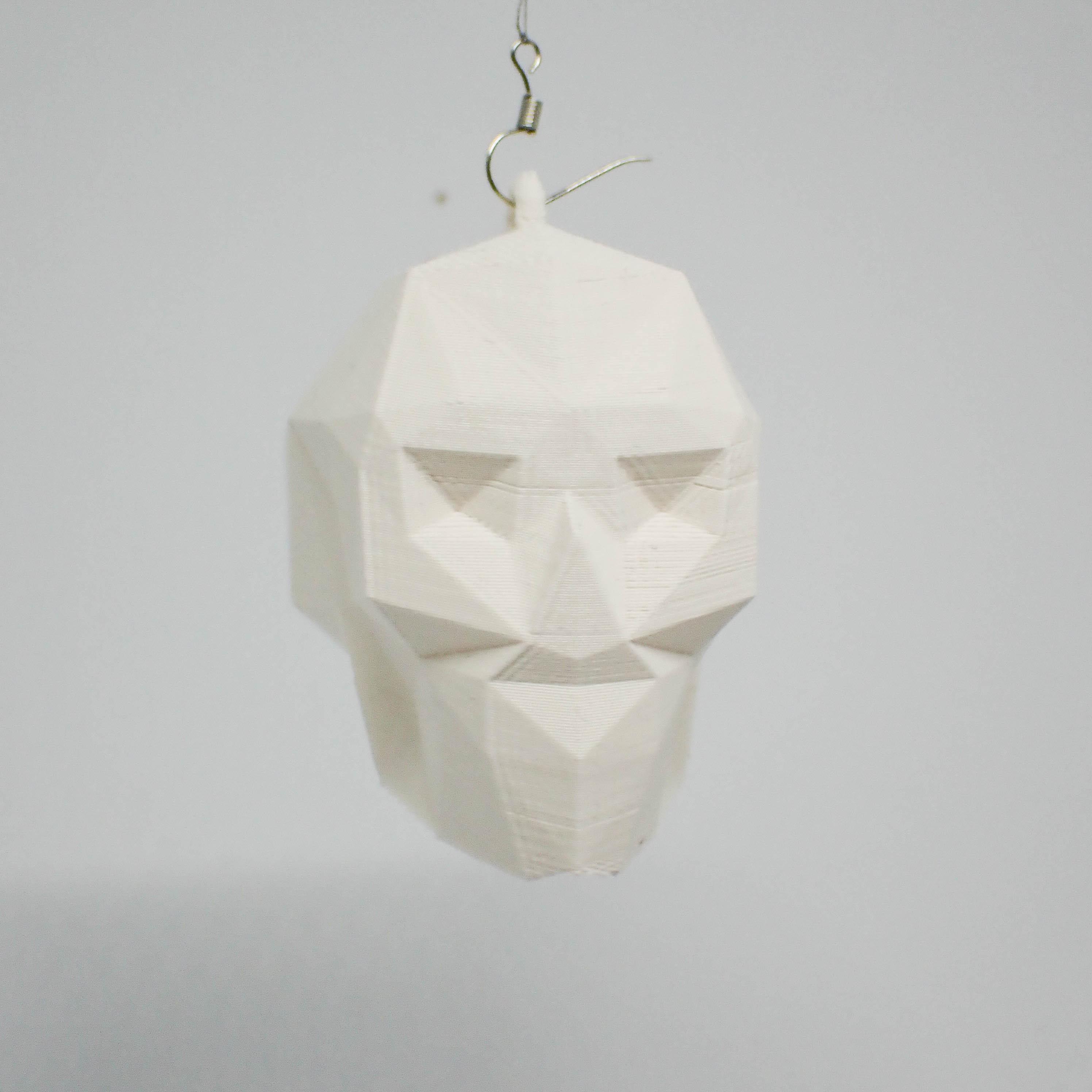 Low poly skull Christmas ornaments tree 3d model