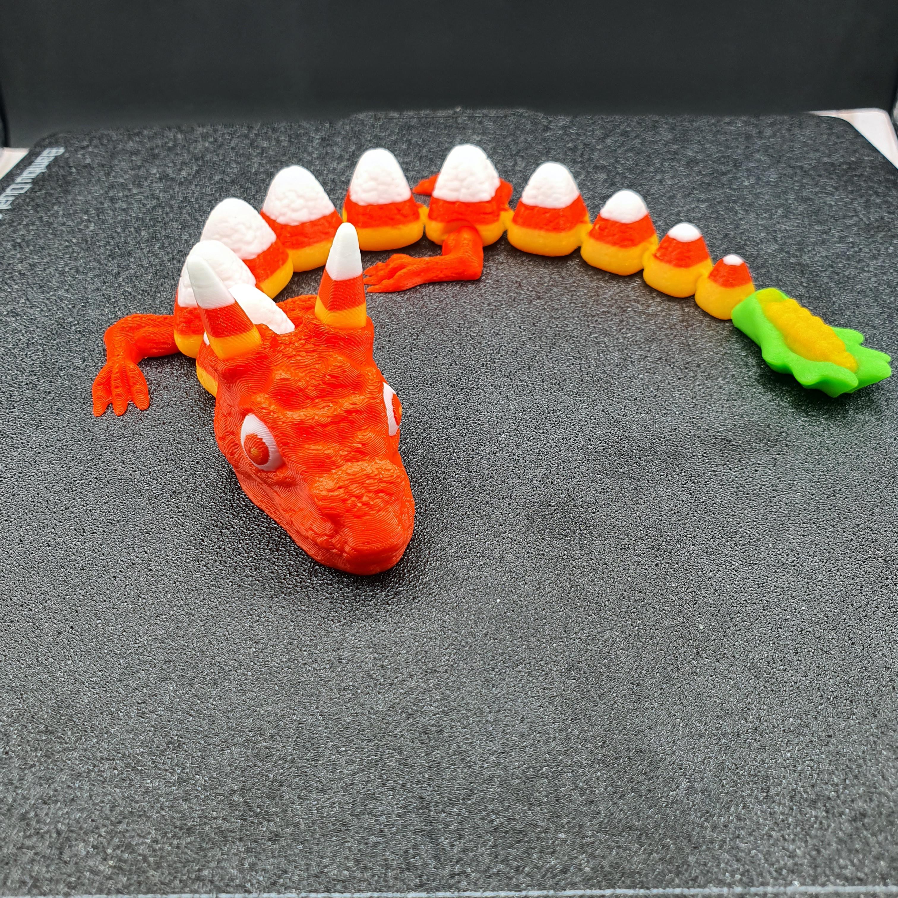 Print in Place ARTICULATING CANDY CORN DRAGON FLEXI  3d model