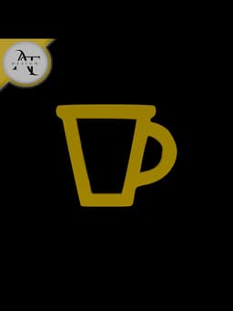 Simple Coffee Cup Symbol - 2D Art 3d model