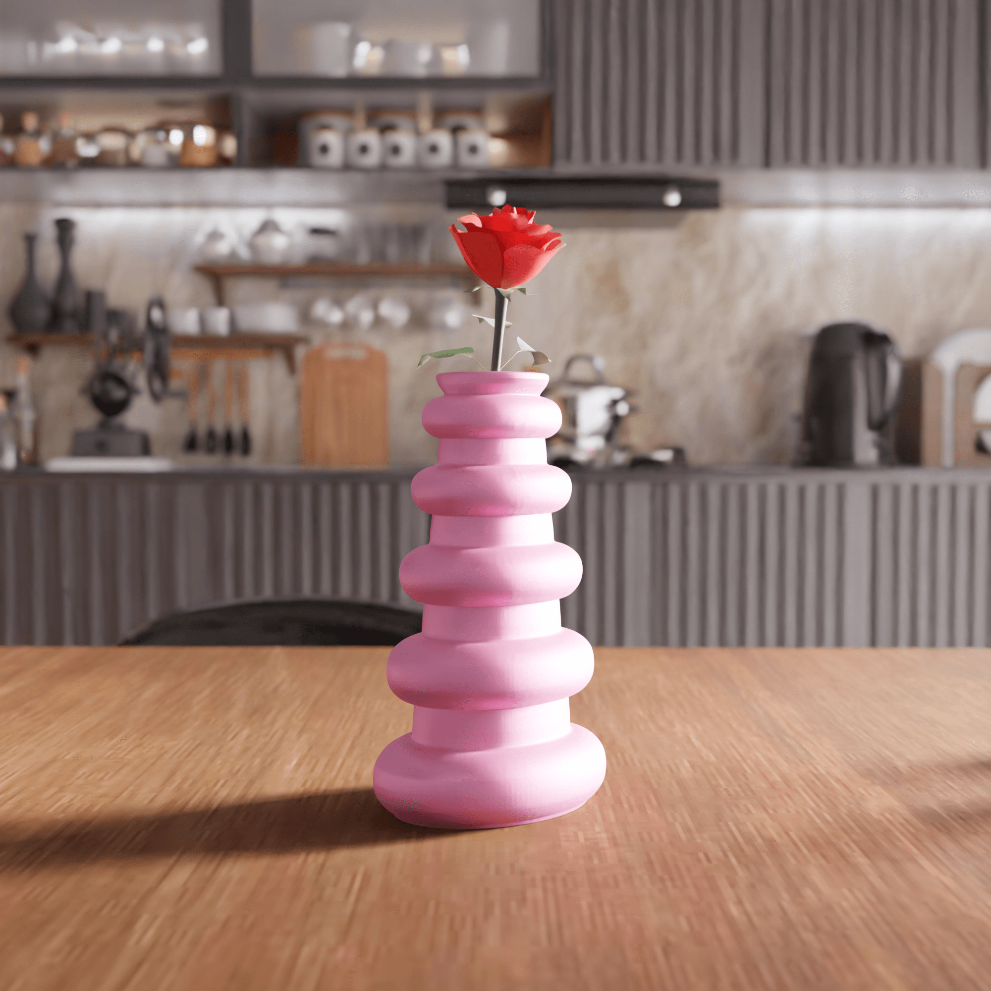 Stacked Torus Tiered Decorative Vase 3d model