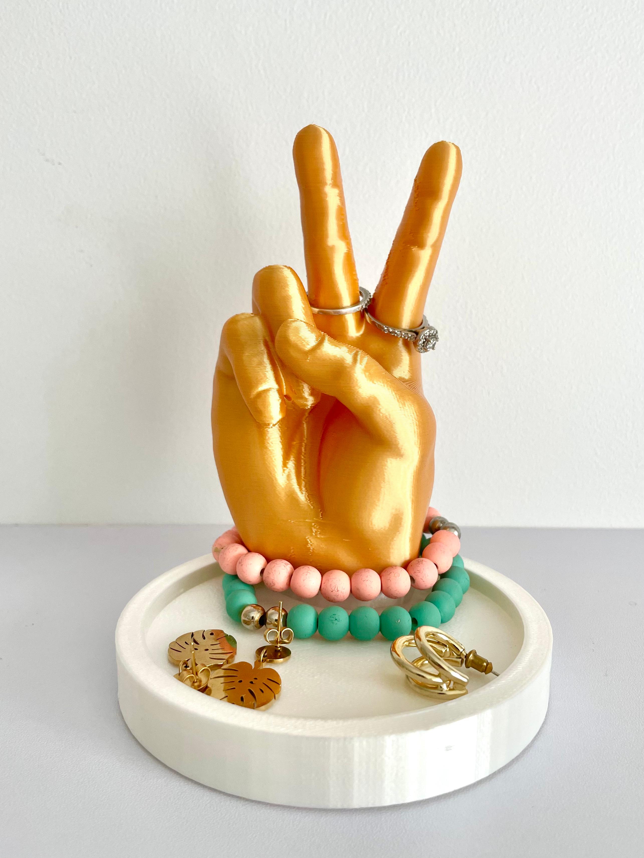 Peace Sign Jewelry Tray / Ring Holder 3d model