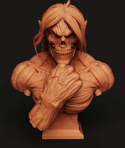 Attack Titan Bust | Eren Yaeger Statue | Anime Monster Sculpture | Dark Fantasy 3d model