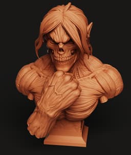 Attack Titan Bust | Eren Yaeger Statue | Anime Monster Sculpture | Dark Fantasy 3d model