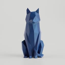 Low Poly Modern Cat Sculpture - Side Profile 3d model