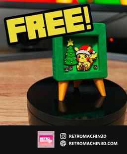 PIKACHU CHRISTMAS - Pixel Voxel Art Frame (No support, 3MF included) 3d model