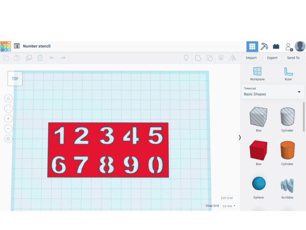 Number Stencil 3d model