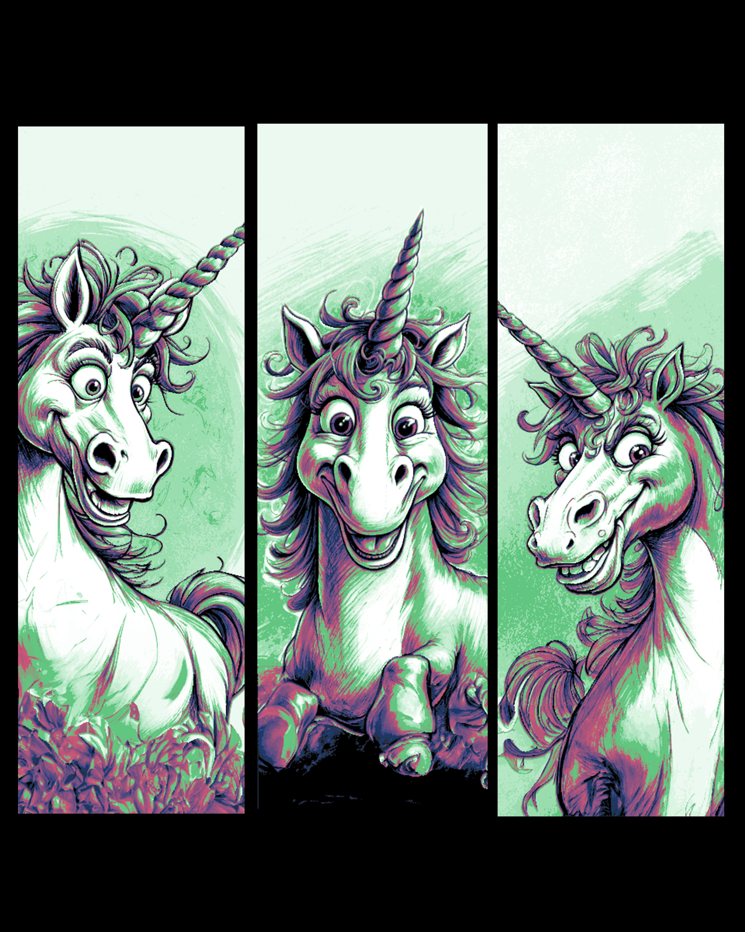 Cute Unicorn Playing in his own little World - Set of Bookmarks 3d model