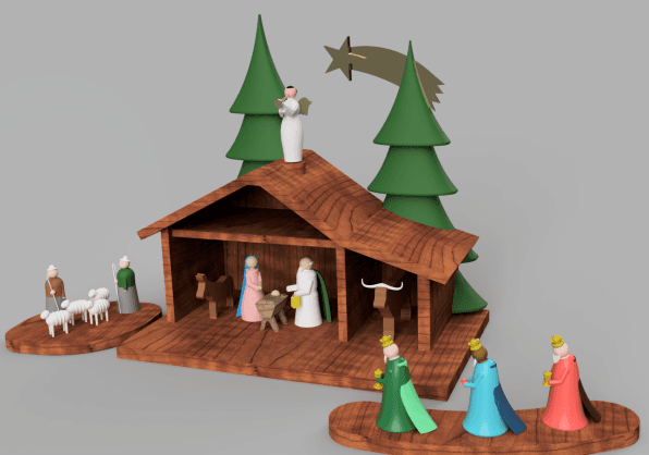 Nativity Scene (Weihnachtskrippe) 3d model