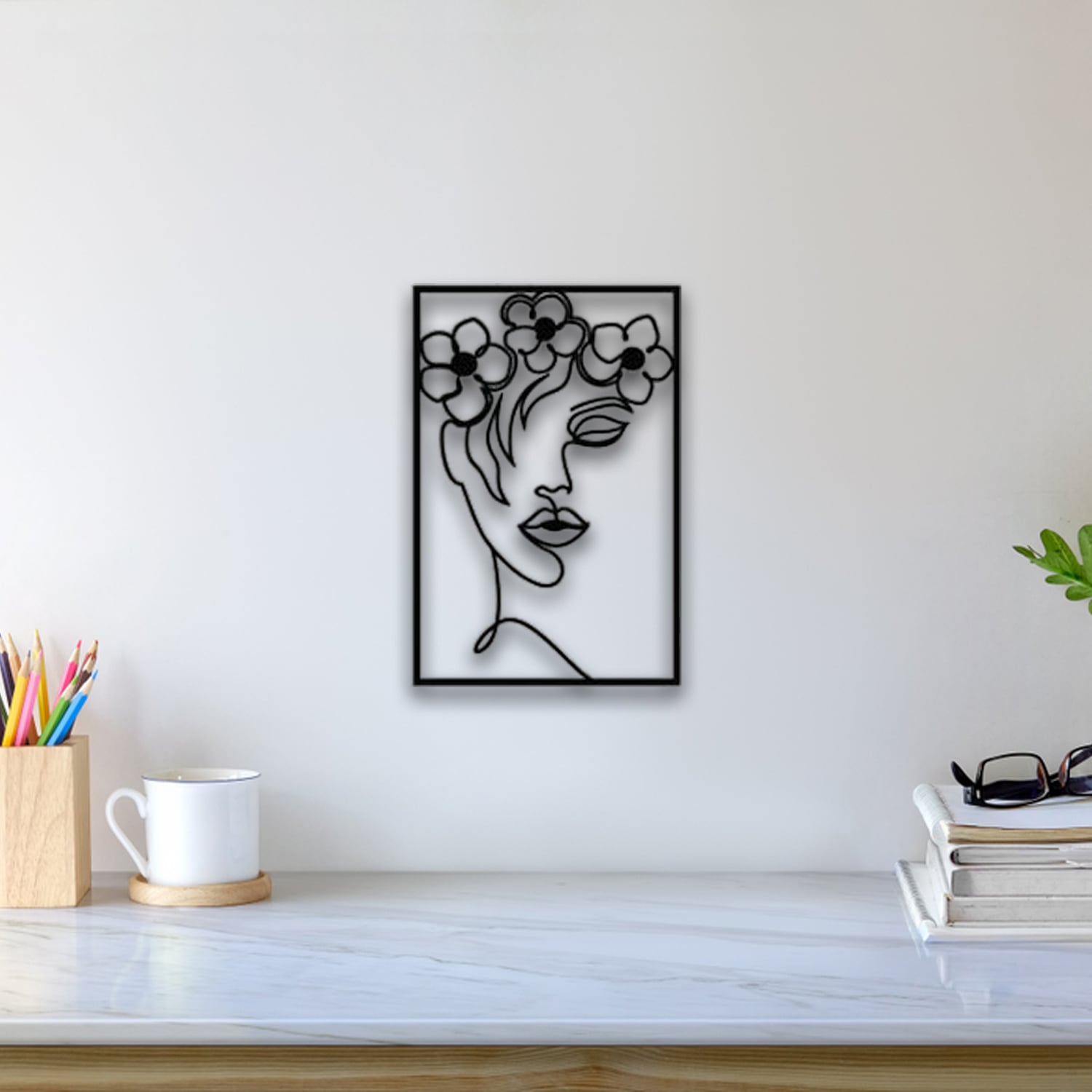Woman Flower Wall Art 3d model